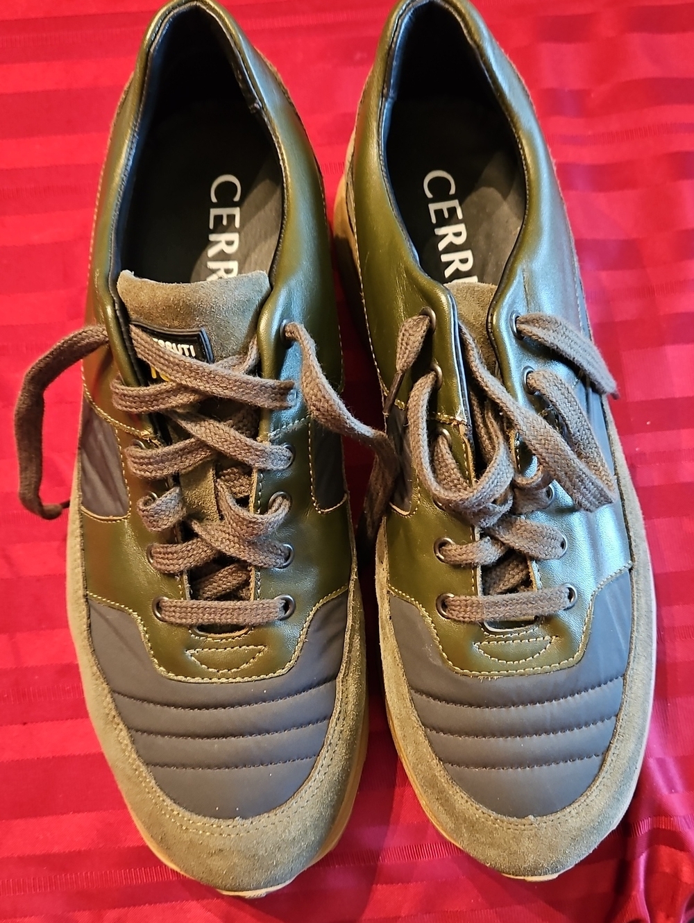 Cerruti Olive & Gray Men's Lace-Up Sneakers